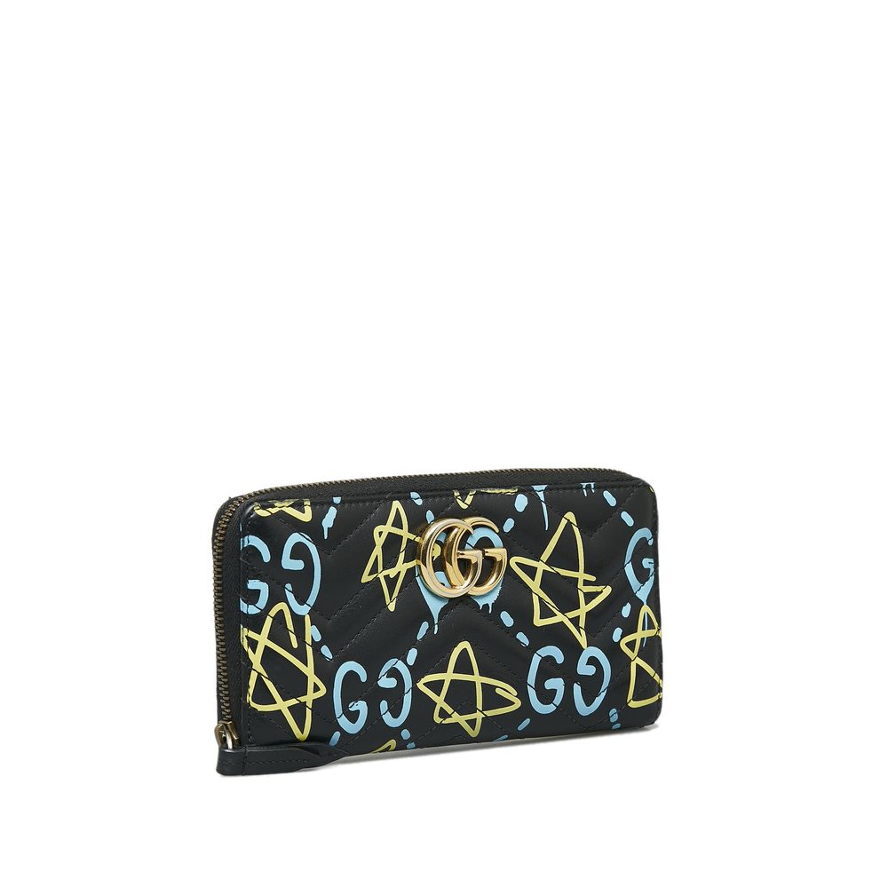 GUCCI GG Marmont Ghost Leather Zip Around Wallet Long Wallets - Picture 2 of 10